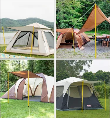 Zdjęcie produktu dla Teleskopowe aluminiowe kijki namiotowe - Regulowane wymienne kijki namiotowe do plandek - Outdoor camping - 1,9 m