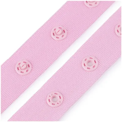 3m Druckknopfband 18mm Druckknopf Band Bodyverschluss Miederband Farbwahl rosa