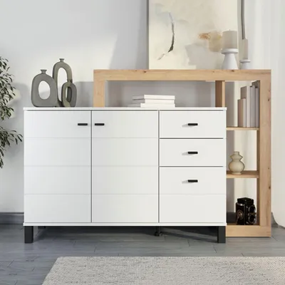Immagine prodotto di Valiza - Credenza, 145x35x101h cm Bianco, 3 Cassetti
