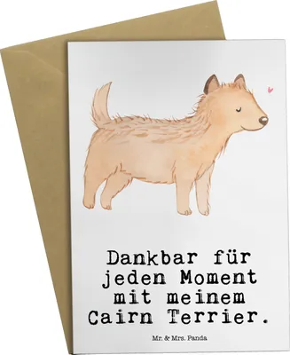 Produktbild von Mr. & Mrs. Panda Glückwunschkarte Cairn Terrier Moment - Weiß - Geschenk, babykarte, osterkarten, weihnachtskarten, einladungskarten, osterkarte, Grußkarten