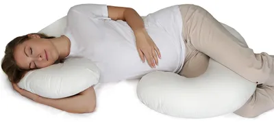 Imagen del producto de Almohada de embarazo en forma de C, terapéutica, con funda lavable, almohada para todo el cuerpo, ideal para el embarazo