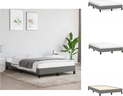 Image de vidaXL Cadre de lit gris foncé 120x200 cm Tissu - Lits et sommiers