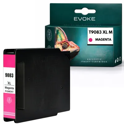 Image de Cartouche d'encre Evoke, compatible avec l'imprimante Epson T9083 (C13T908340), couleur magenta, capacité de 70 ml, compatible avec les modèles WF-6590 et WF-6090