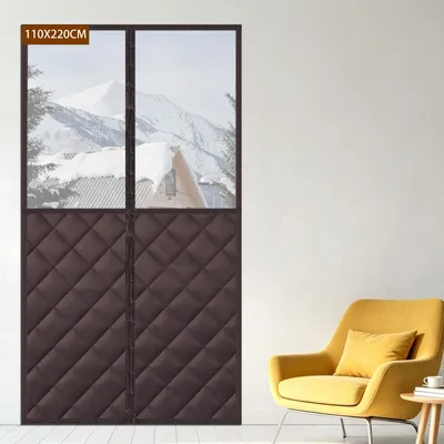 Magnetischer Wärmeschutz-Vorhang für Türen, 110x220 cm, mit Sichtfenster