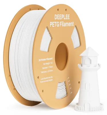 Immagine prodotto di Filamento PETG da 1,75 mm, filamento PLA per stampante 3D, 1 kg, bianco