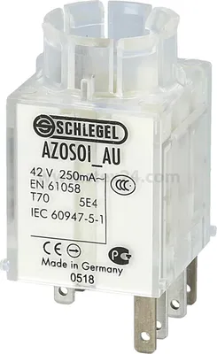 Immagine prodotto di Georg Schlegel Contatto a pulsante Arresto di emergenza con autocontrollo, 2Ö + 1S Contatto AZ Spina piatta 2,8 mm x 0,8 mm - 1
