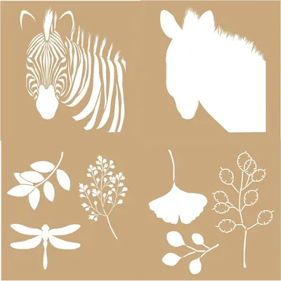 Produktbild von 4 Kraftschablonen 20 x 20 cm - Savannah
