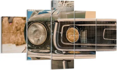 Produktbild von Bild auf Leinwand - Leinwandbild - 5 Teile - Abdeckung Ford Mustang - 125x70cm - Wand Bild - Wanddeko - Wandbilder - Leinwanddruck - Bilder - Wanddekoration - Leinwand bilder - EA125x70-4480