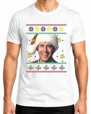 Obrázek produktu pro Clark Christmas at the Griswolds - Ugly Christmas Sweater Christmas Pánské tričko, bílé, XXL