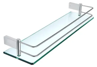 Obrázok produktu pre Polička do sprchy, sklenená, nerezová, brúsená, 50 cm