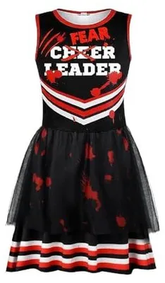 Zdjęcie produktu dla Kostium cheerleaderki zombie krwawy na halloween dla dziewczynki