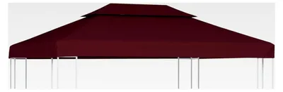 Produktbild von Pavillondach mit Lüftungsdach 310 g/m² 4x3 m Bordeauxrot