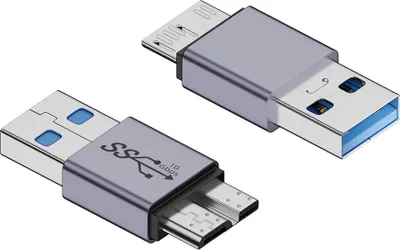 Immagine prodotto di INF Adattatore USB A Maschio a Micro B Maschio - Confezione da 2, Alluminio, Ricarica 3A
