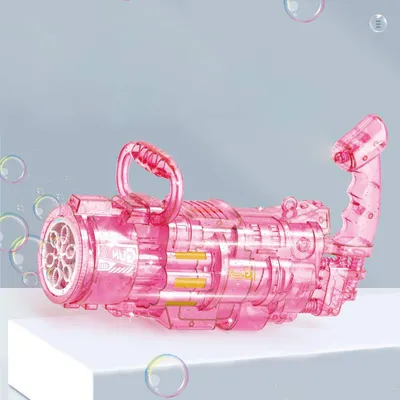 Imagen del producto de Pistola de burbujas automática grande – Diversión garantizada para niños, color rosa