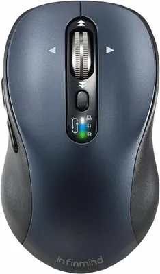 Obrázok produktu pre Bezdrôtová myš Bluetooth so 4-smerovou navigáciou, dobíjateľná, 4 úrovne 3200 DPI, tiché klikanie, myš pre viac zariadení, počítač, notebook,