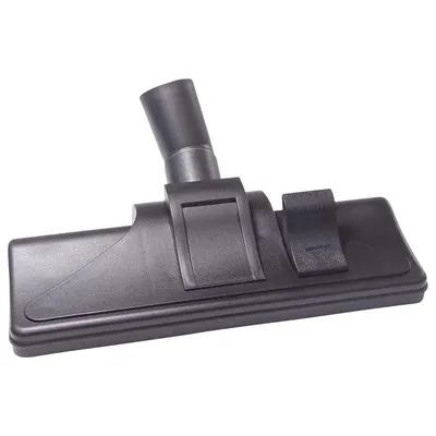 A black vacuum cleaner attachment shown from a slightly elevated angle.