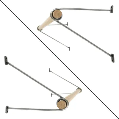 Produktbild von Natural Goods Berlin GARD PRENZLBERG, Halterung für Kleiderstange, Wandmontage, Wandgarderobe, Industrial, Rundstab Eiche 100 cm, 2 Stück