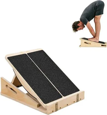 Produktbild von Kuitstretzer mit 5 verstellbaren Ecken - Holzschrägregal - tragbar mit Griff - ideal für Heimtraining - ShopFlot
