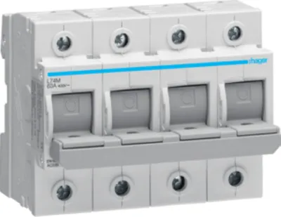 Produktbild von HAGER Lasttrennschalter für Sicherungen D02 E18 63A AC400V 4polig Hutschiene