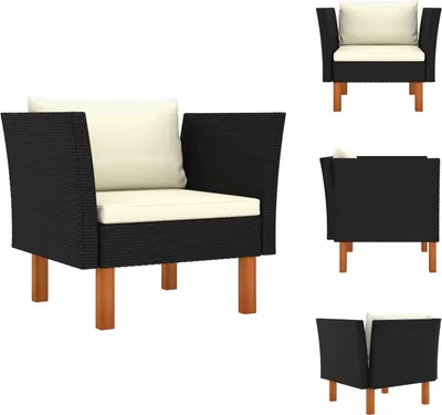 Produktbild von vidaXL Gartensofa Poly Rattan und Eukalyptus Massivholz -  Gartensofaelemente