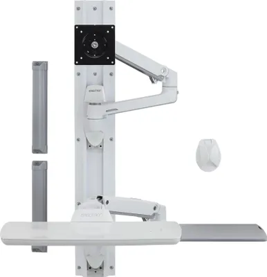 Produktbild von Ergotron LX Wall Mount System - Befestigungskit (Wandarm, Maushalterung, Tastaturarm, 2 Kabelkanäle, Handgelenkkissen, Wandschiene 10", Wandschiene 34")