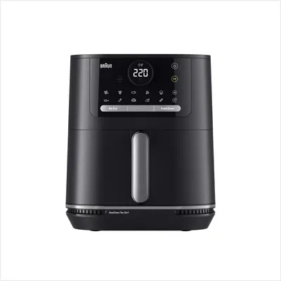 Produktbild von Braun HF5050, Heißluftfritteuse, 6 l, 80 °C, 220 °C, Einzelbild, Schwarz, Grau