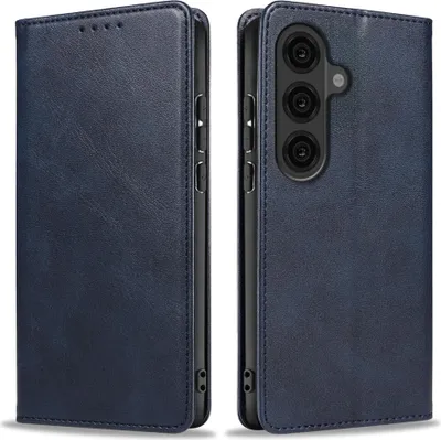 Produktbild von Handyhülle für Samsung Galaxy S26+ Kunstleder Flip Cover Hülle Handytasche Case Kartenfach Farbe: Blau
