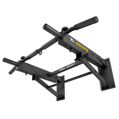 Produktbild von TREX SPORT Klimmzugstange zur Wandmontage klappbar TX-050PB | 6 rutschfeste Griffe, für Boxsack & Expander | Pull Up Bar für zuhause