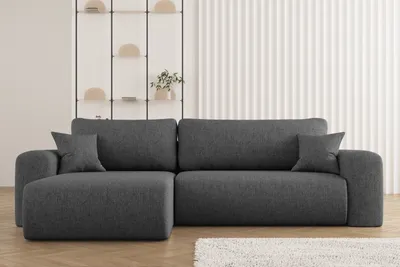 Zdjęcie produktu dla Sofa w kształcie L CAPRI narożnik, tkanina Verita, Stalowy Lewostronny