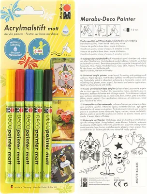Immagine prodotto di Marabu Acrylmarker "Deco Painter matt", blister da 5 pezzi
