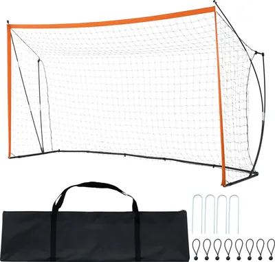 Image de SucceBuy But de football portable, 12 x 6 pieds pour adultes et enfants,filet de football pour la cour arrière, grand set de buts d'entraînement, cadre en acier et fibre de verre, utilisation en extérieur par tous les temps, sac de transport inclus
