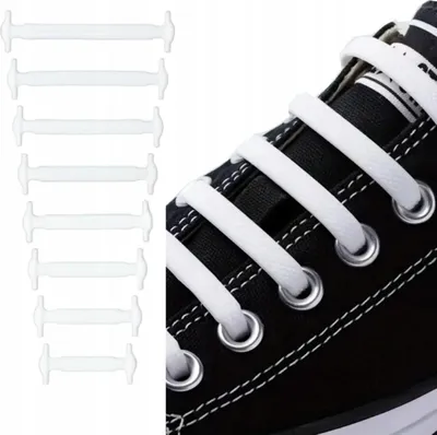 Produktbild von Elastische Schnürsenkel - ohne Bindung - für Schuhe - Silikonschnürsenkel - Gummi - Weiß