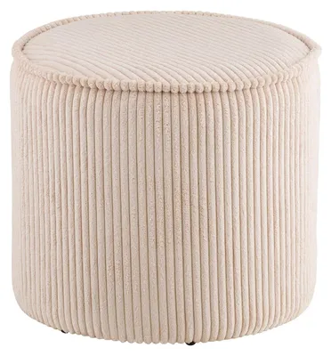 Image de Liv pouf velours côtelé beige.