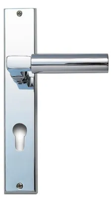 Produktbild von Chiara R988 Ghidini Türgriff-Langschild-Garnitur Bauhaus Stil M4 glanzchrom (Lochung: PZ) Lochung: PZ