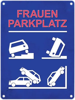 Produktbild von Metallschild mit Frauenparkplatz Motiv Blechschild Schild Dekoration Dekoschild