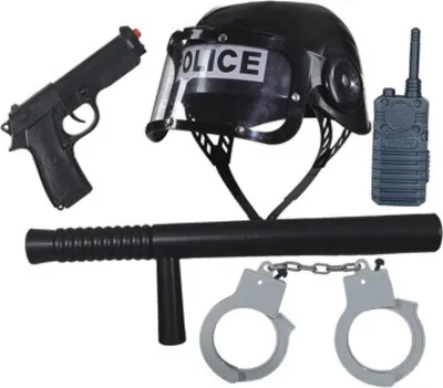 Produktbild von O47152 schwarz Kinder Polizei-Police Set 5teilig