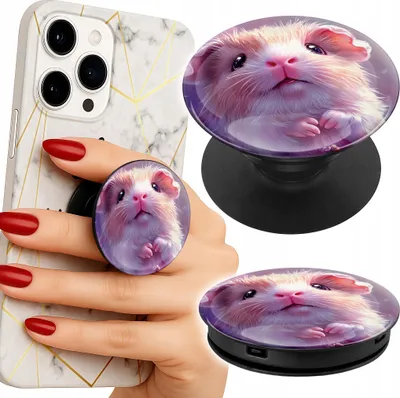 Image de Support telephone Popsocket pour doigt / support - SŁODKI CHOMIK GRYZONIE WZORY