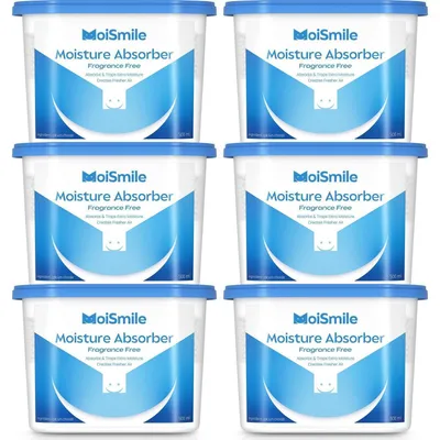 Immagine prodotto di Confezione da 6 assorbitori di umidità, senza profumo, adatti per bagno, auto, cantina, capacità di 10,5 once. Ricaricabili