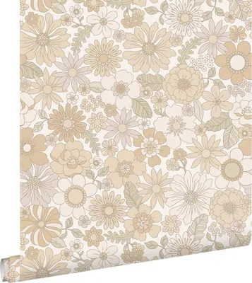 Immagine prodotto di ESTAhome carta da parati fiori retrò beige crema chiaro 53 cm x 10.05 m
