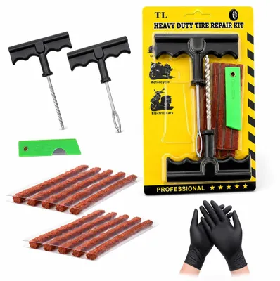 Produktbild von Reparaturset Reifenreparaturset Reparatur-Set - 15-teilig - für schlauchlose Reifen - Für Auto, Motorrad und Rasenmäher