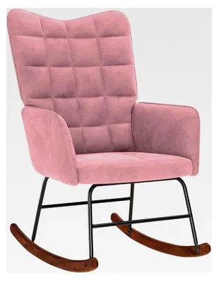 Produktbild von Schaukelstuhl Rosa Samt, Liegestuhl