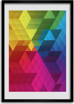 Produktbild von Bild - Bilderrahmen - 50 cm x 70 cm - MDF - Rahmen - Wandkunst Geometrischer Hintergrund