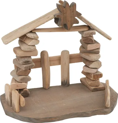 Produktbild von VBS Krippe Naim 27x16x24 cm Weihnachtsdeko Miniatur Krippenstall Modellbau