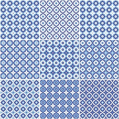 Obrázok produktu pre Samolepiace nálepky na obklady do kuchyne a kúpeľne – 9 nálepiek so skandinávskym motívom Laponska – 9 nálepiek s rozmermi 15 x 15 cm