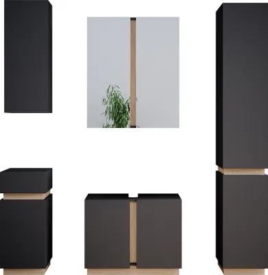 Produktbild von Badmöbel-Set Vicco Gloria Anthrazit 5 Teile, Model 40896