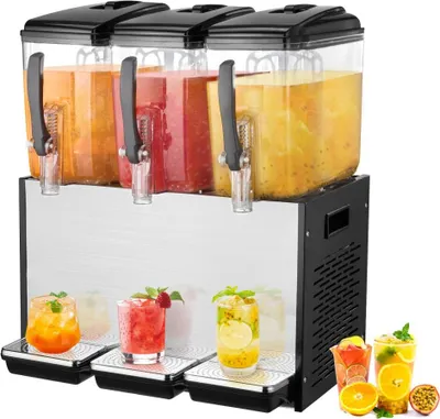 Zdjęcie produktu dla Komercyjny dystrybutor napojów - 12 l x 3 - Dozownik do zimnych soków i mrożonych napojów - idealny na imprezy i do cateringu