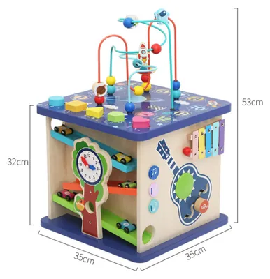 Produktbild von Buxibo Montessori-Aktivitätswürfel – Beschäftigungsbrett zur Intelligenzentwicklung – Interaktives Spielhaus für Kleinkinder – Fähigkeiten & Motorik