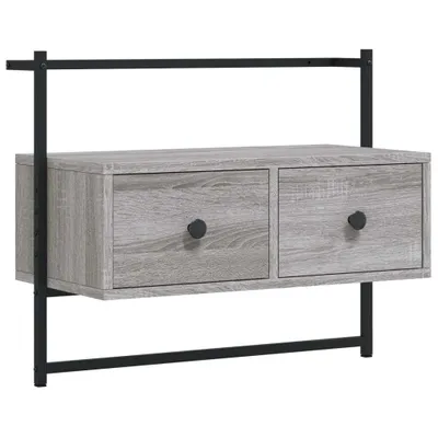 Immagine prodotto di vidaXL Mobile TV da parete Grigio Sonoma 60,5x30x51 cm in materiale derivato dal legno