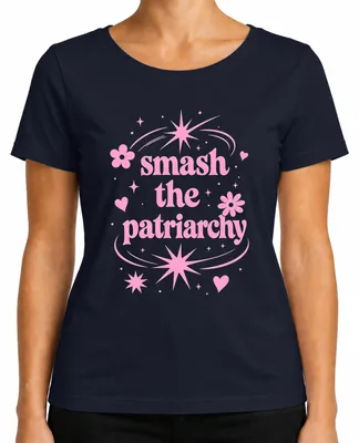 Obrázek produktu pro Tričko s nápisem "Smash The Patriarchy" (Bojujte proti patriarchátu), feministické, dámské, tmavě modré, velikost XL