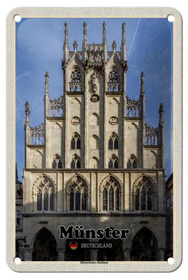 Produktbild von Blechschild Städte Münster Historisches Rathaus Deko 12x18cm Schild